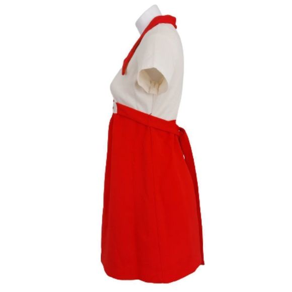 Vintage 1960s 1970s Pointed Dagger Collar Empire Waist Babydoll Dress - Picture 4 of 15